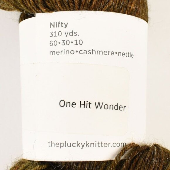 Plucky Knitter Nifty Yarn Merino Cashmere Nettle One Hit Wonder Brown Green - Picture 3 of 3